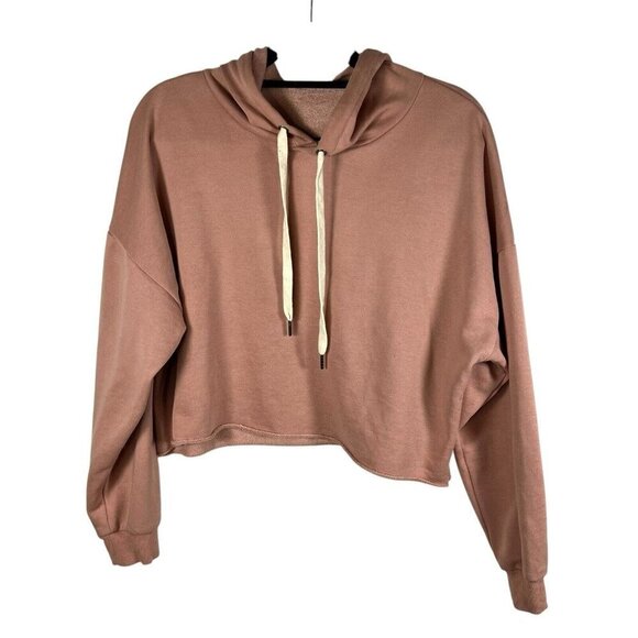 lulus Best Time Pink Cropped Long Sleeve Hoodie Women’s‎ Size Medium Athleisure - Picture 1 of 7